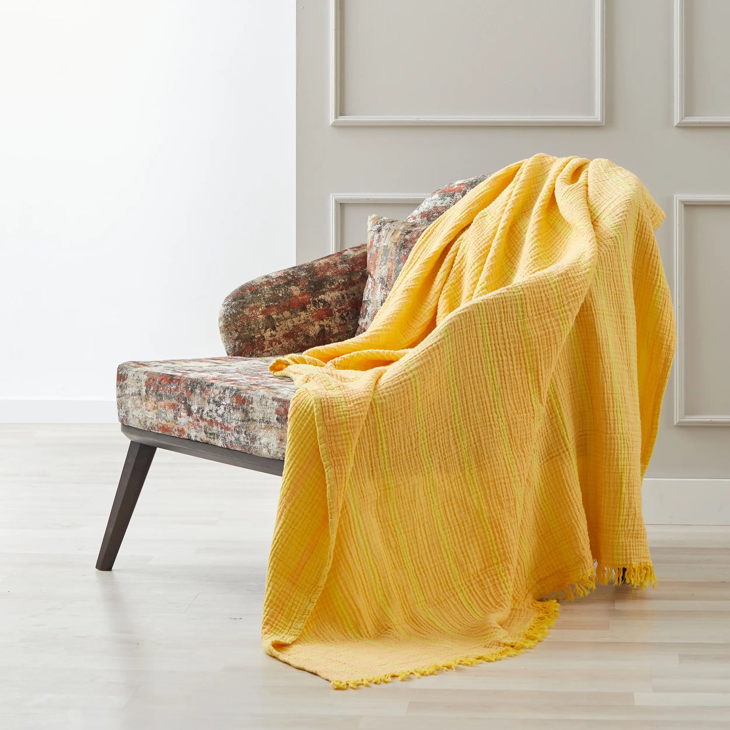 Crinkle Gauze Muslin 100%Cotton Throw Blanket 51x67" 4 layer