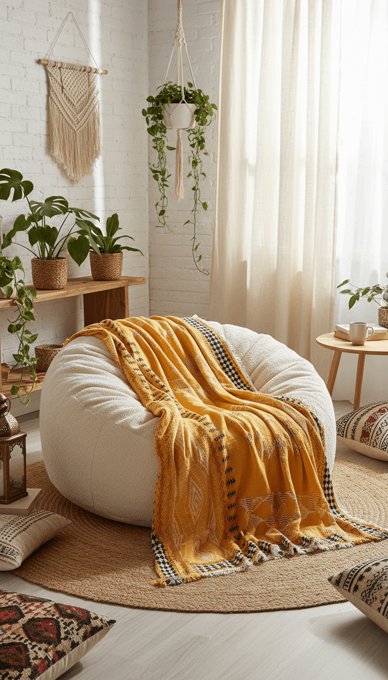 Aztec Bedspread Summer Soft Blanket Cover Lightweight Tribal - Yellow