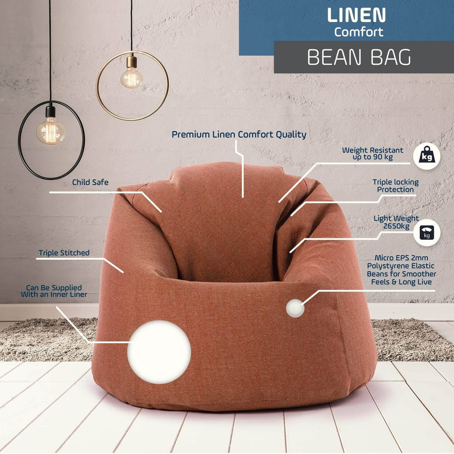 Penguin Group Bean Bags Premium Linen Bean Bag