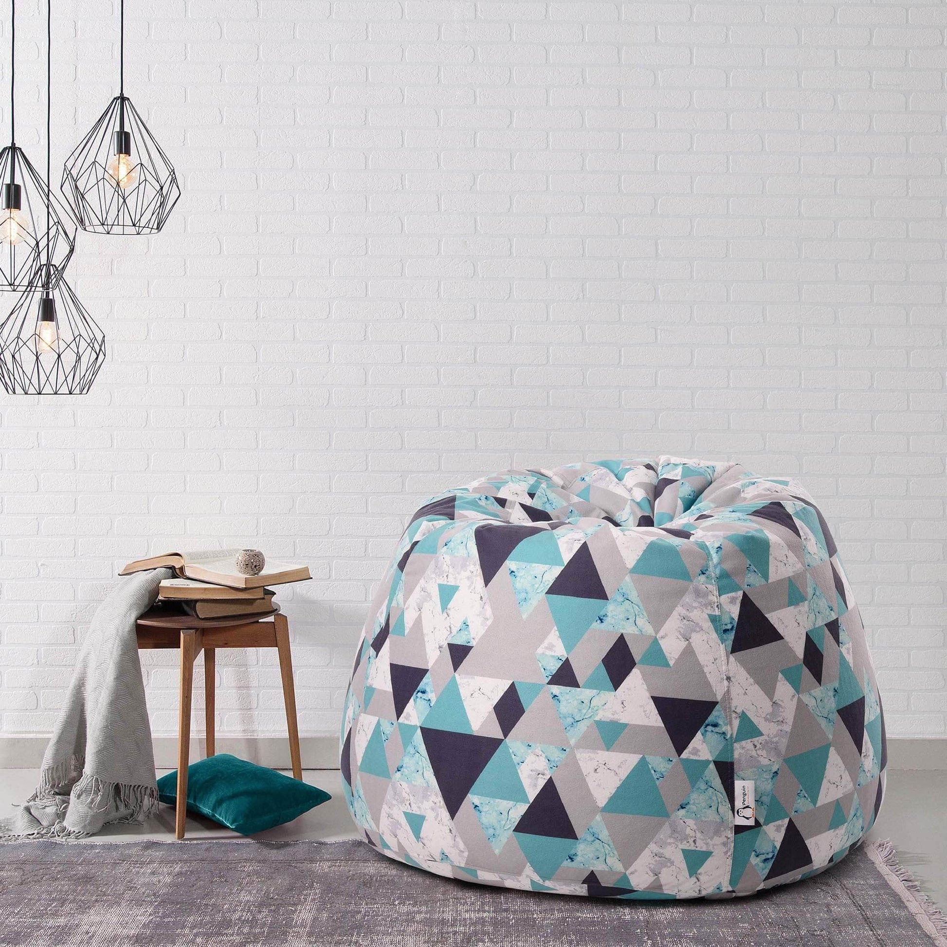 Penguin Group Bean Bags Triangle Velvet Patterned Bean bag