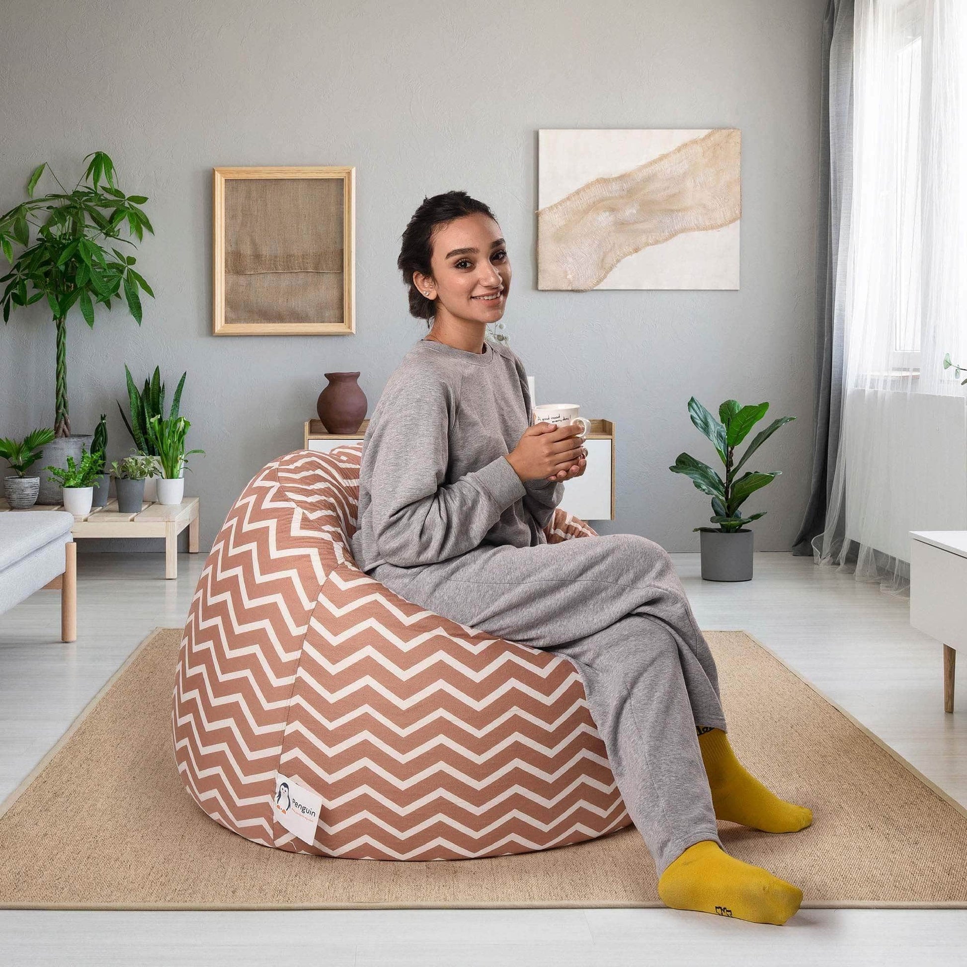 Penguin Group Bean Bags Zigzag Velvet Bean Bag