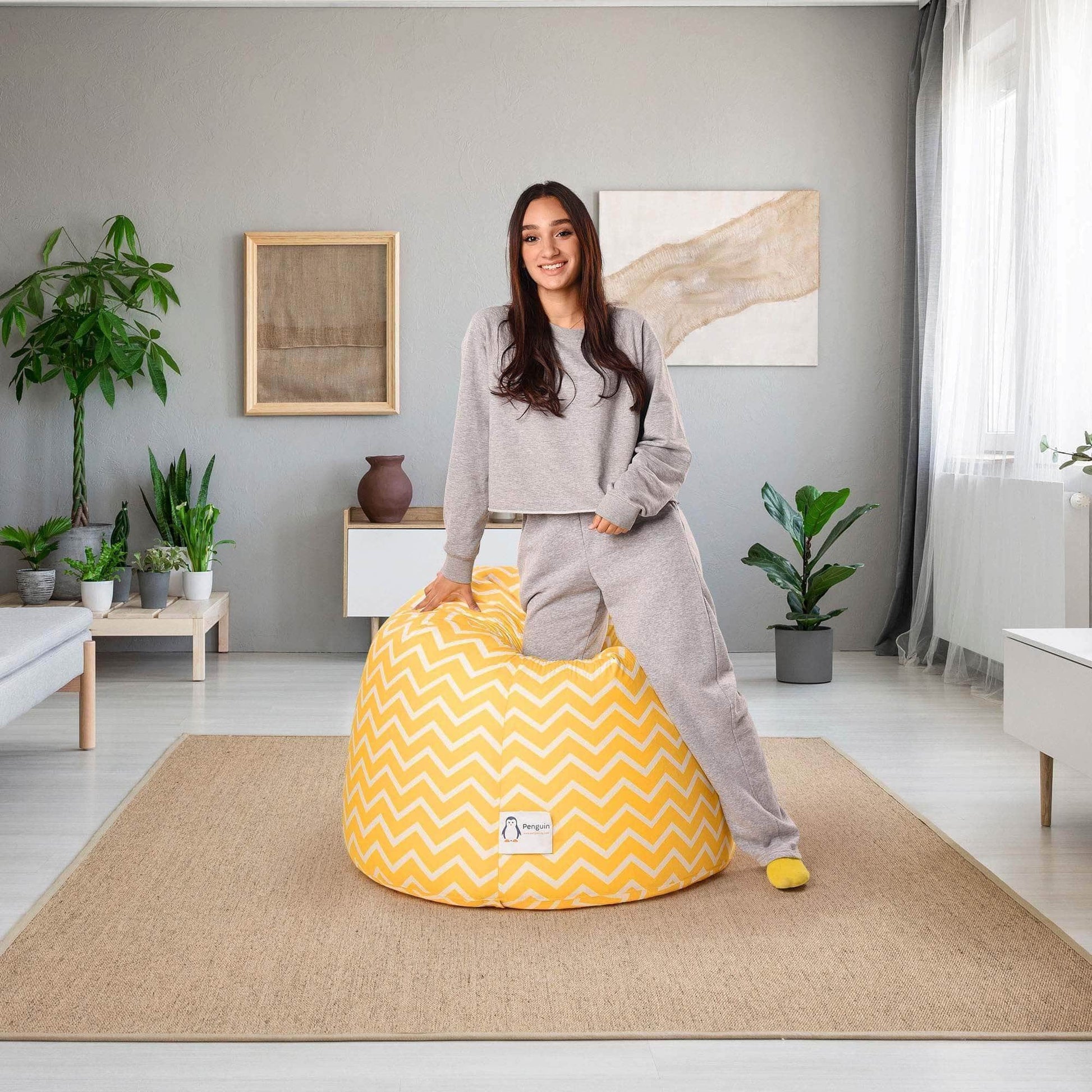 Penguin Group Bean Bags Zigzag Velvet Bean Bag