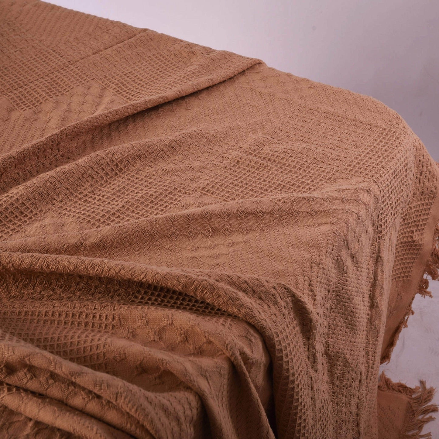 Penguin Group Blanket & Duvet Cafee Solid Tassel Fringe Throw Blanket 240 cm2