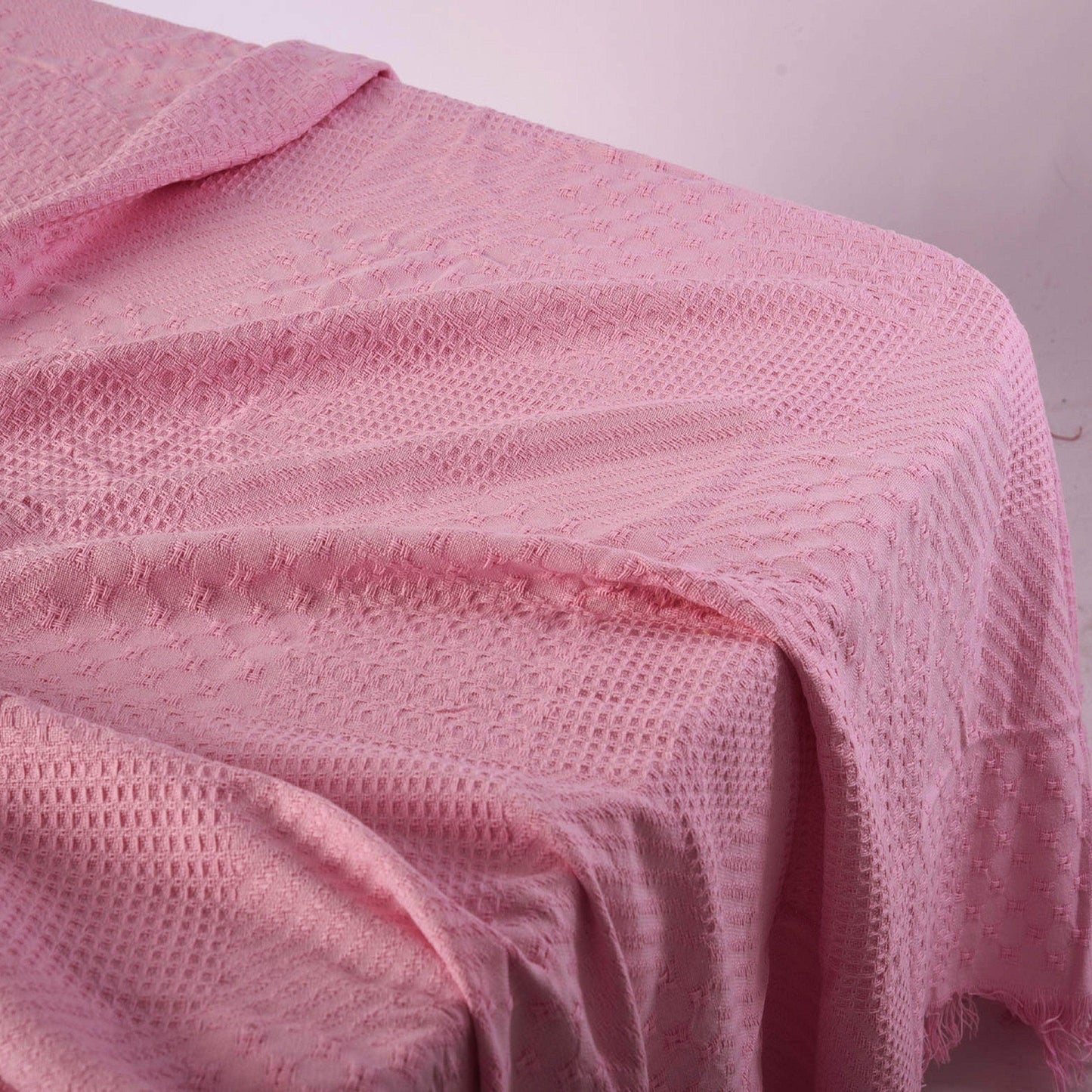 Penguin Group Blanket & Duvet Pink Solid Tassel Fringe Throw Blanket 240 cm2