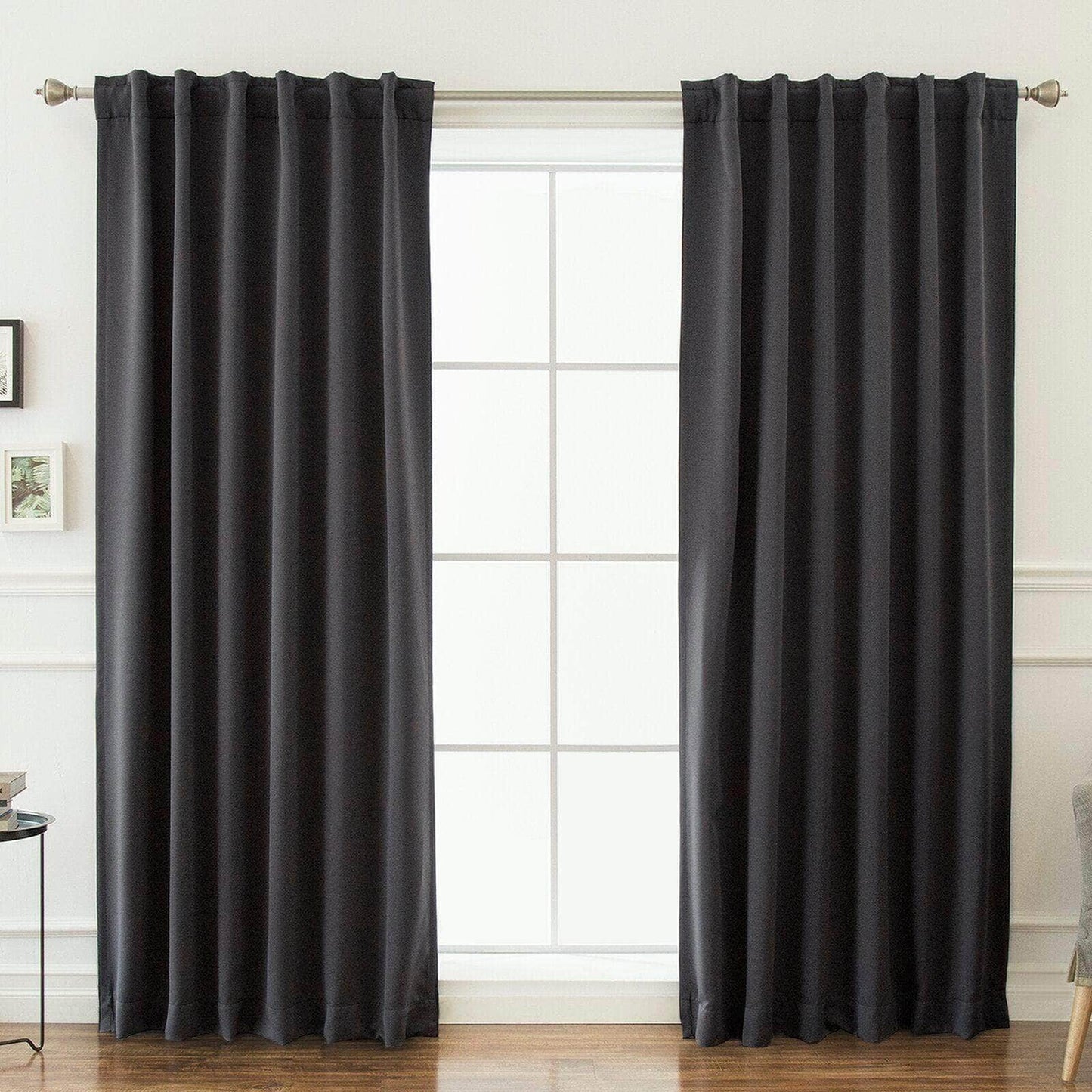 Penguin Group Curtains 250 H × 280 W (cm) Dark Grey Velvet RikTig curtain