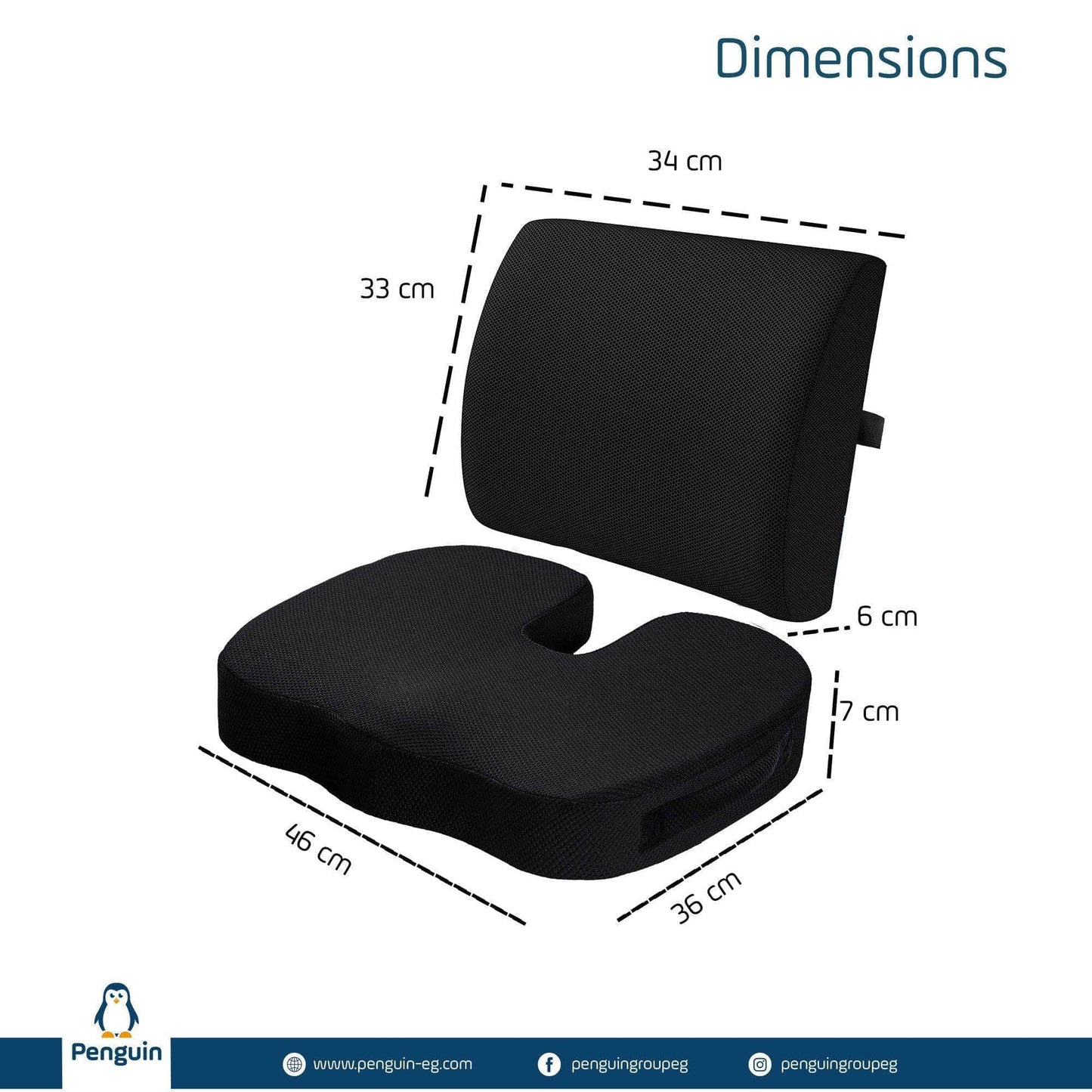 Penguin Group Cushions Lumbar & Coccyx Seat Cushion