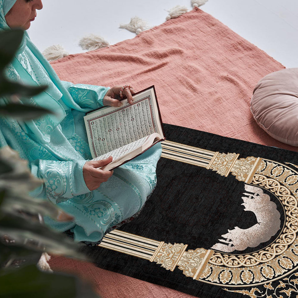 Penguin Group Mosque tassel fringed prayer mat