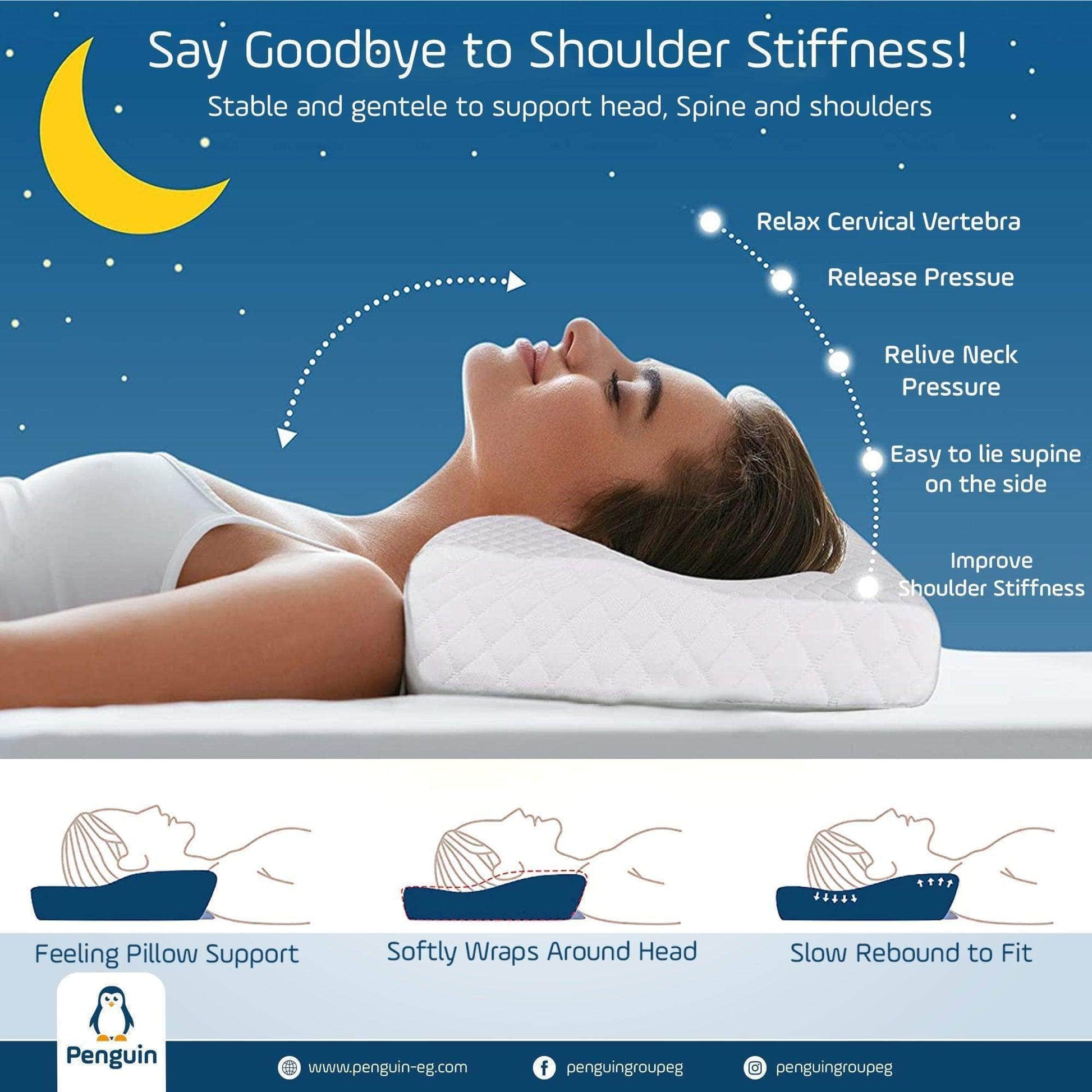 Penguin Group Pillows Cervical Contour Memory Foam Pillow