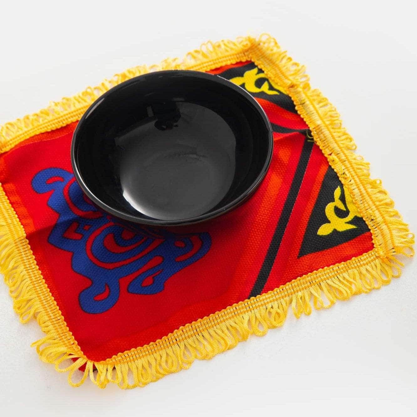 Penguin Group Table Runners Linen SQ. Golden Tassel Fringe Table Runner  - 25*25 cm