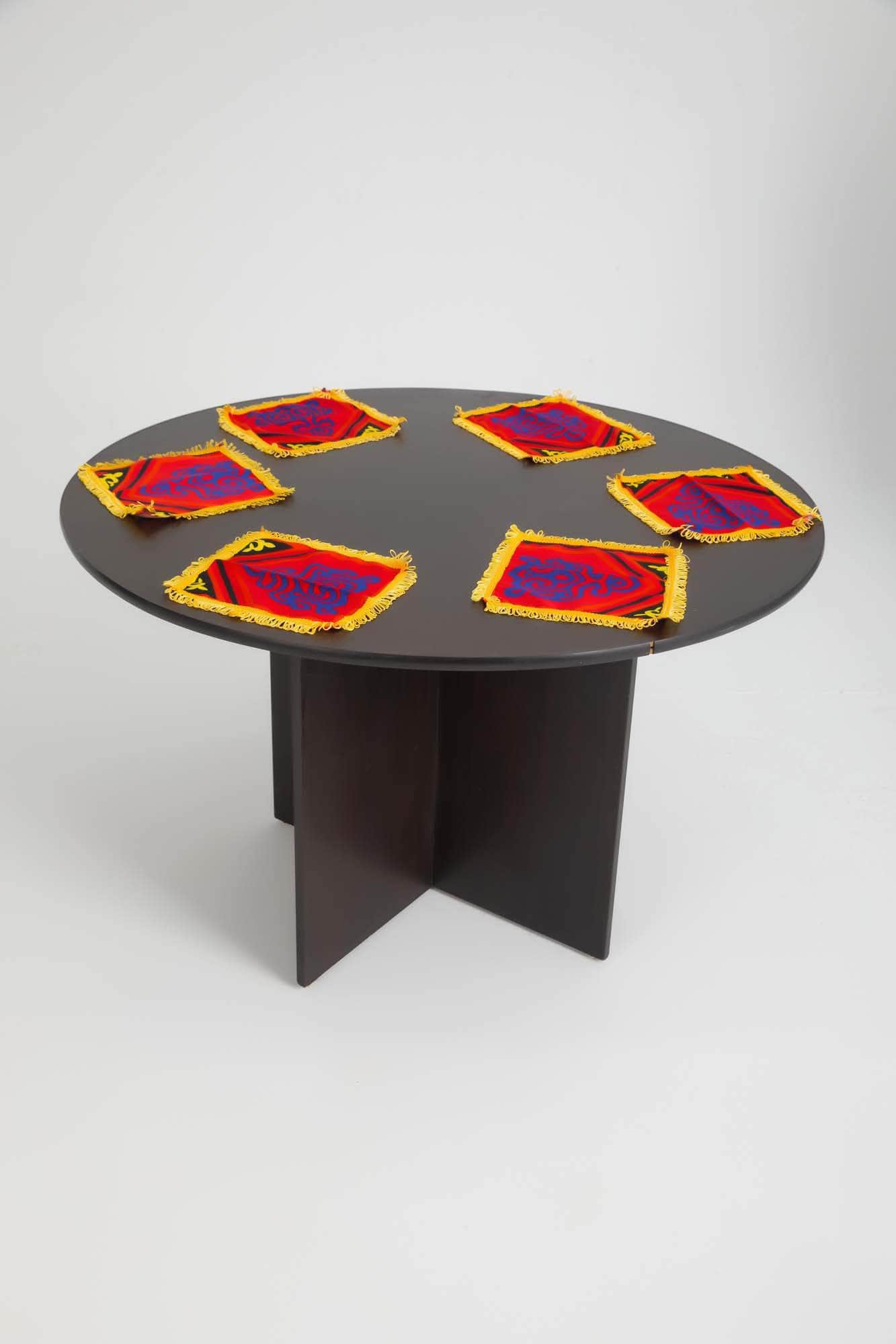 Penguin Group Table Runners Linen SQ. Golden Tassel Fringe Table Runner  - 25*25 cm