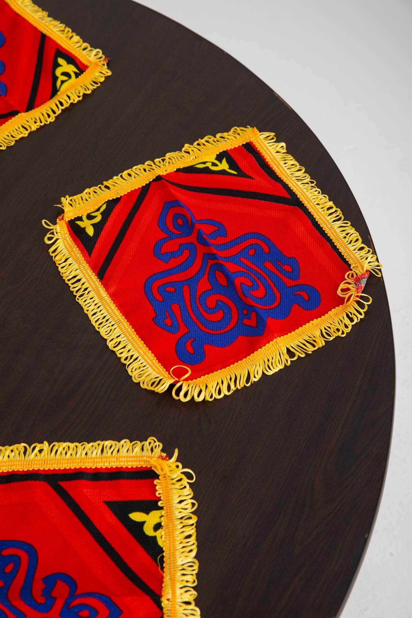 Penguin Group Table Runners Linen SQ. Golden Tassel Fringe Table Runner  - 25*25 cm