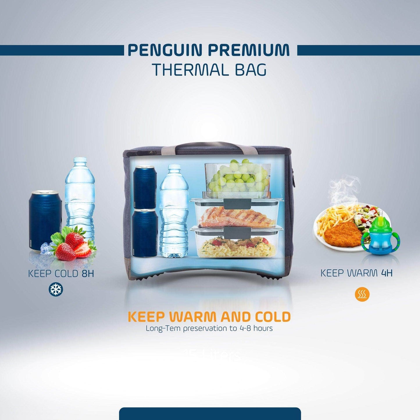 Penguin Group Thermal Bag 15 Liters, Exotic Jeans 3X Insulated thermal Bag