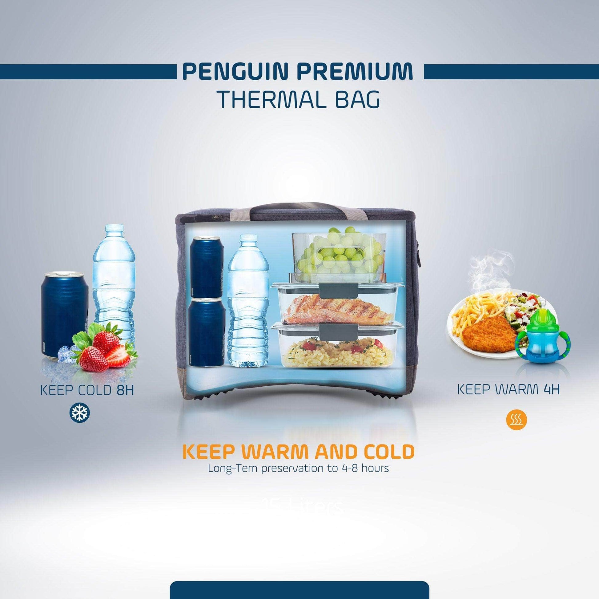 Penguin Group Thermal Bag 15 Liters, Exotic Jeans 3X Insulated thermal Bag