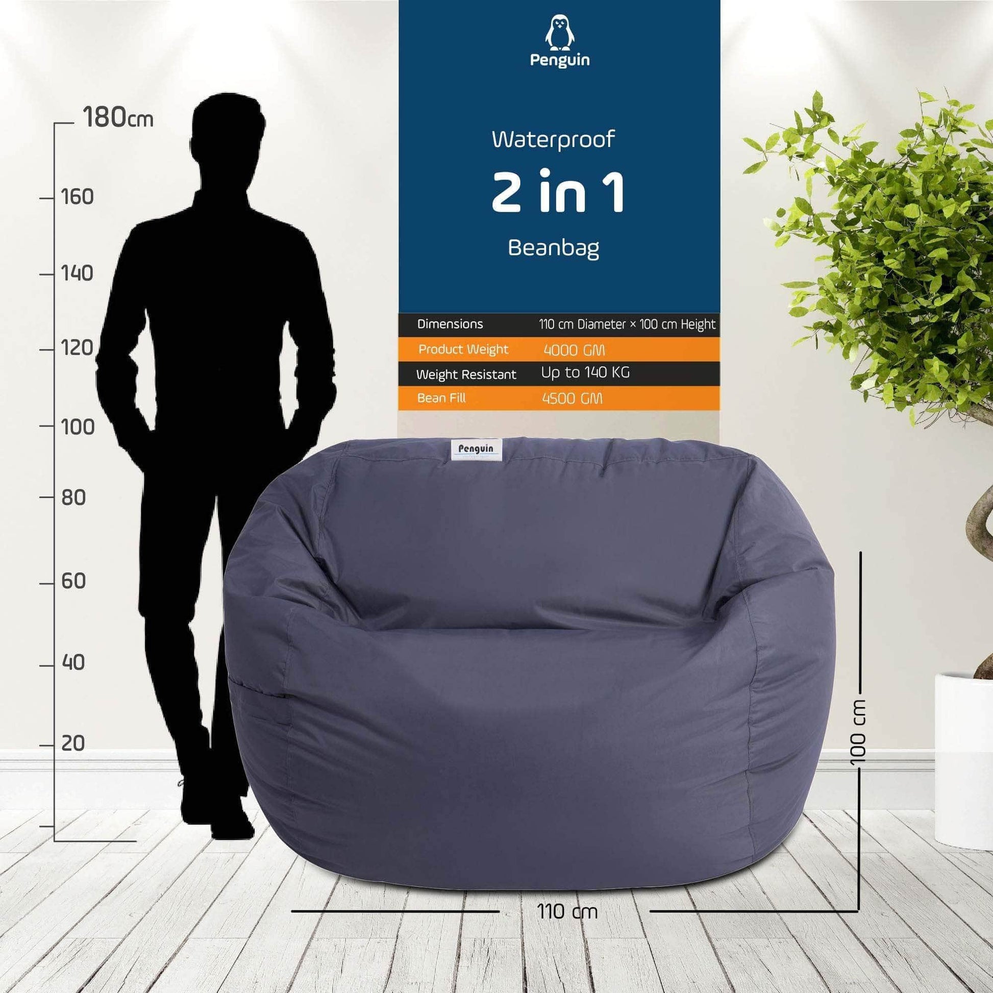 Penguin Group Waterproof Bean Bags 2 in 1 Waterproof Bean bag