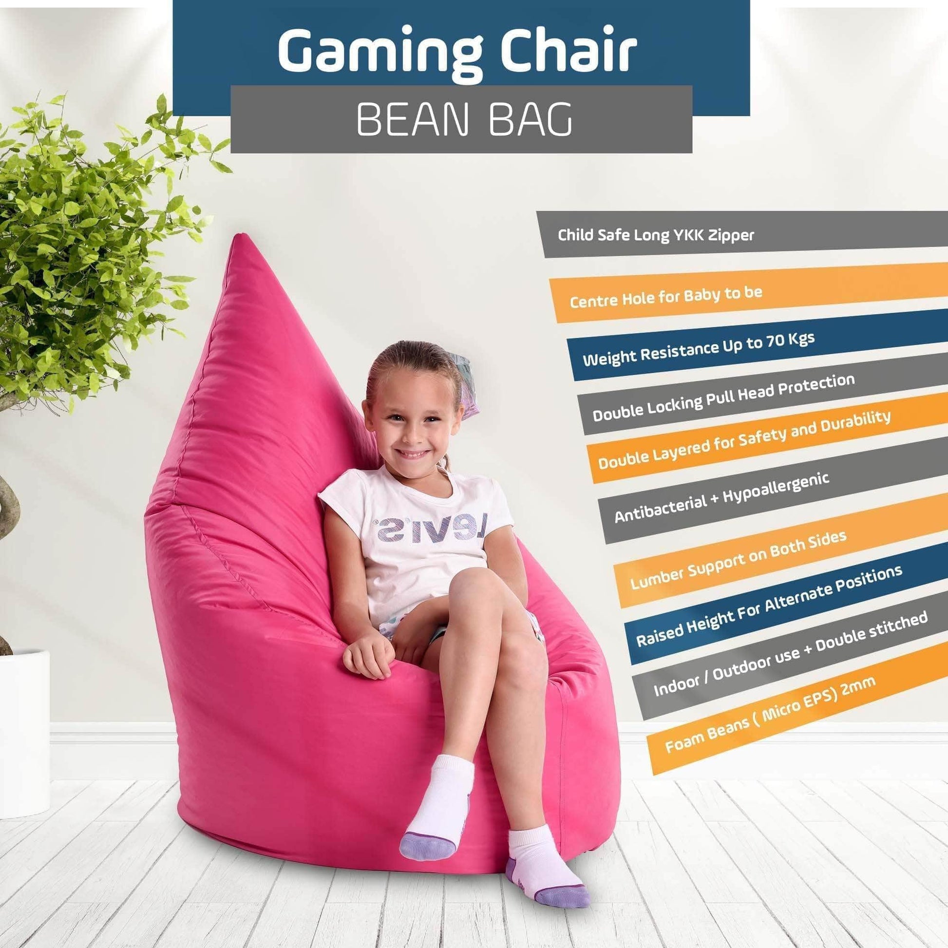 Penguin Group Waterproof Bean Bags Pink Gaming Chair Bean Bag
