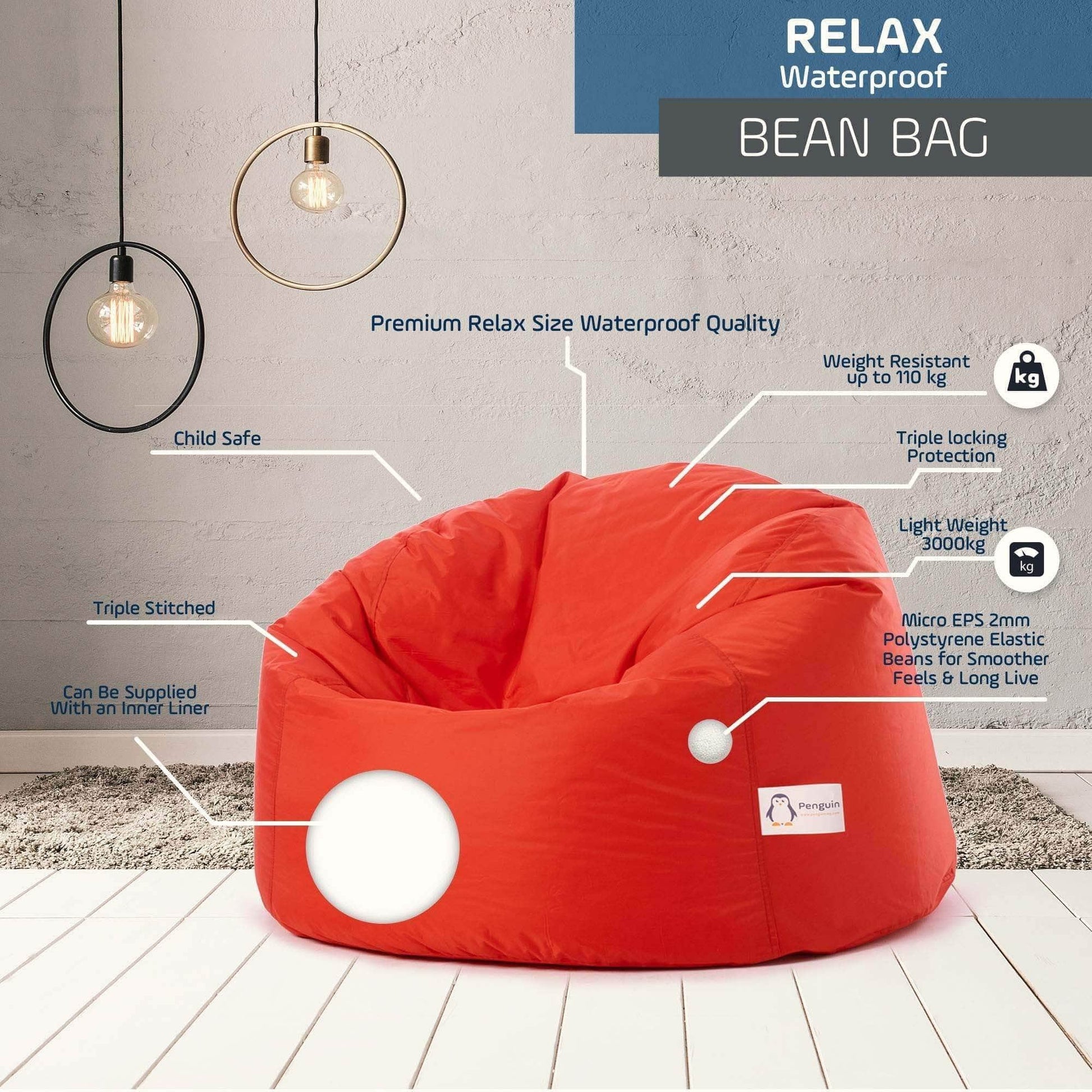 Penguin Group Waterproof Bean Bags Relax Waterproof Bean bag