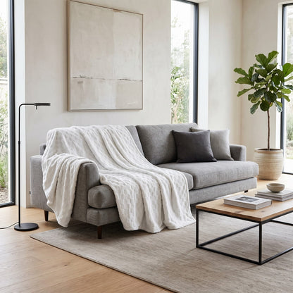 Checkered Plush Blanket 220×240 cm