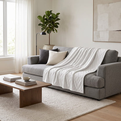 Checkered Plush Blanket 220×240 cm