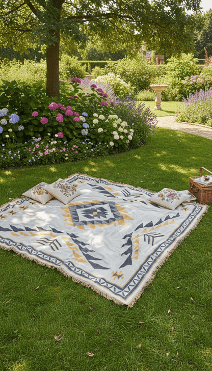 Aztec Bedspread Summer Soft Blanket Cover Lightweight Tribal - Beige