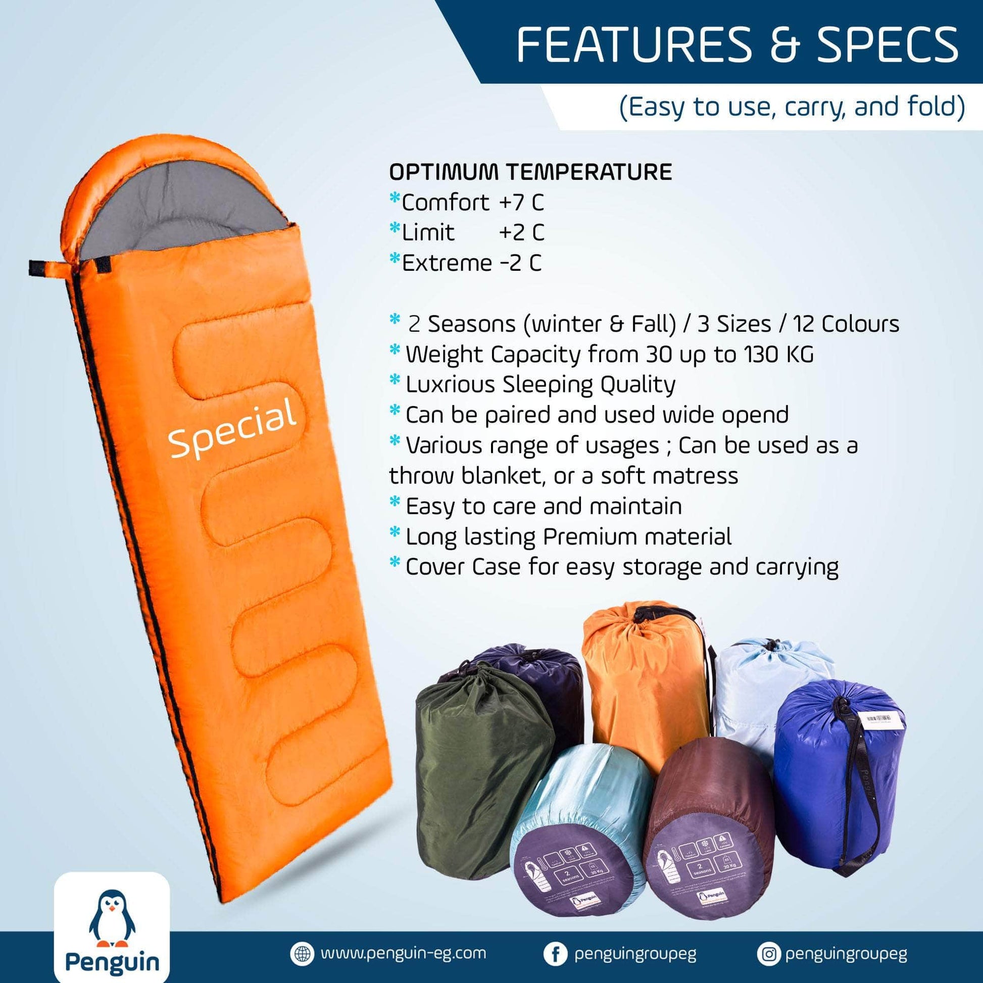 Penguin Camping & Hiking Special Capuchin Sleeping Bag