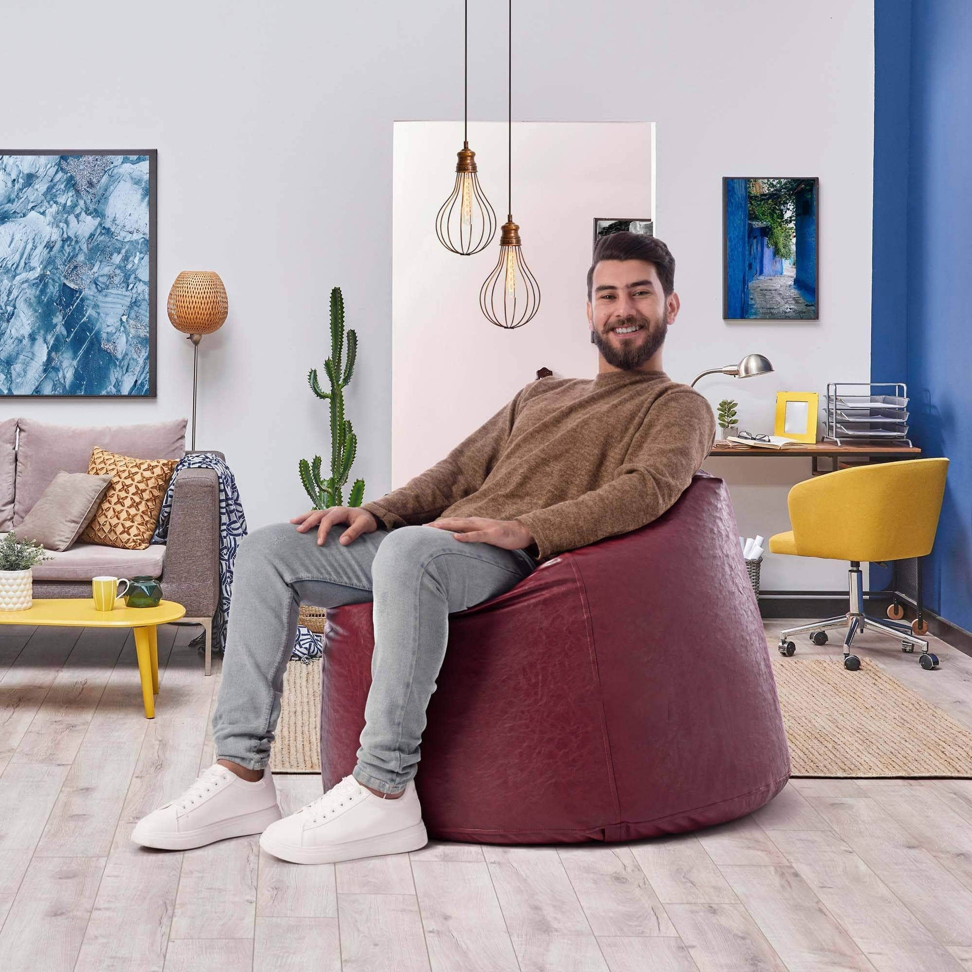 Penguin Group Bean Bags Premium Leather Bean Bag
