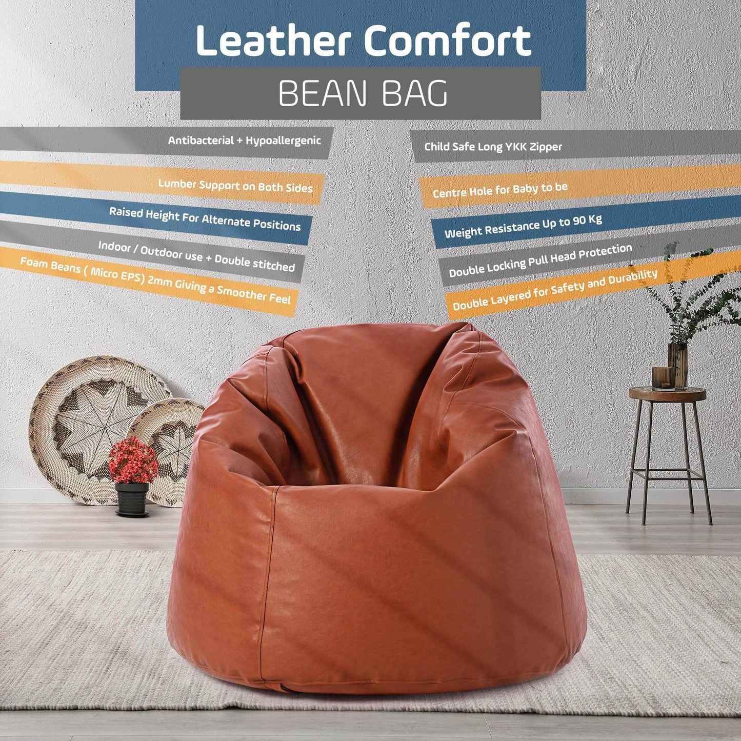 Penguin Group Bean Bags Premium Leather Bean Bag