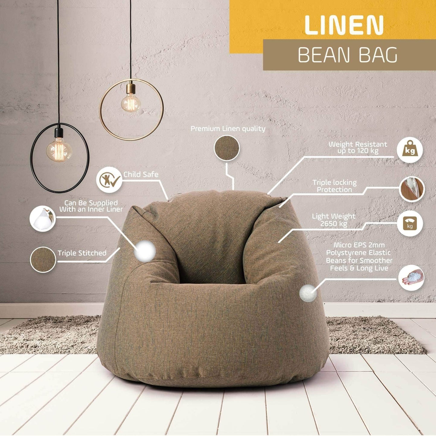 Penguin Group Bean Bags Premium Linen Bean Bag