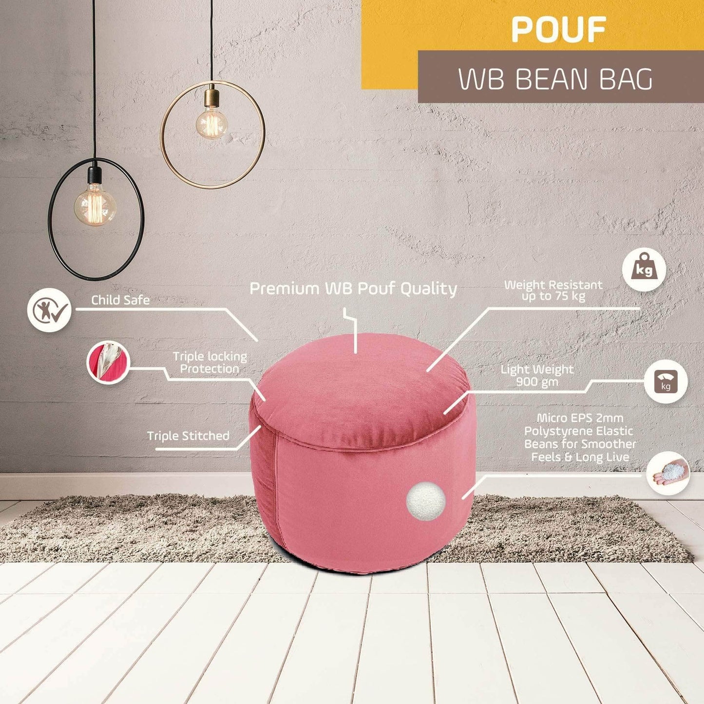 Penguin Group Bean Bags Velvet Pouf Beanbag