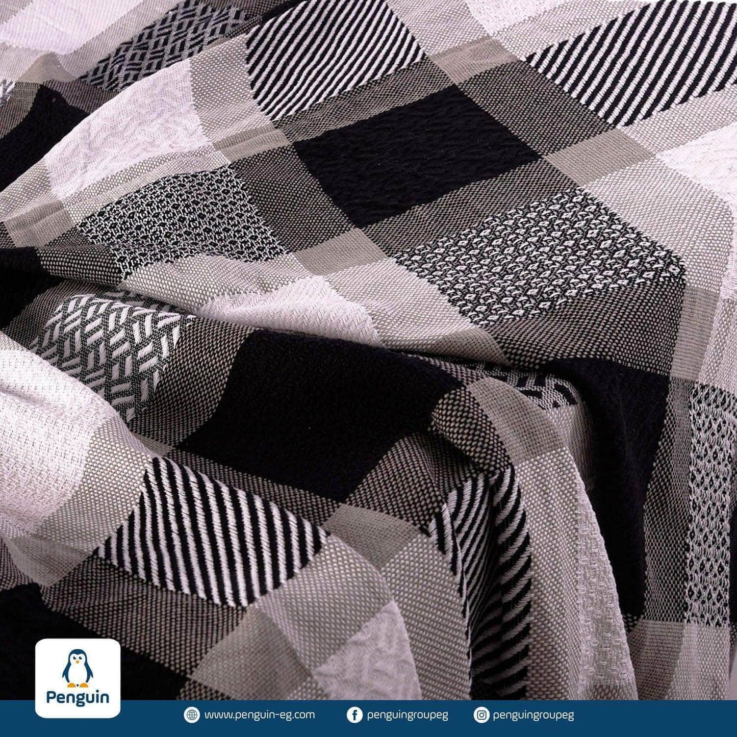 Penguin Group Blanket & Duvet Black/ White Tassel Fringe Throw Blanket 240 cm2