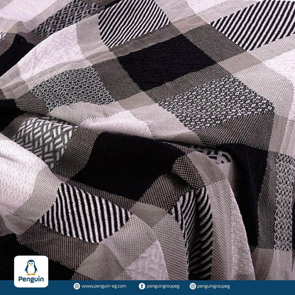 Penguin Group Blanket & Duvet Black/ White Tassel Fringe Throw Blanket 240 cm2