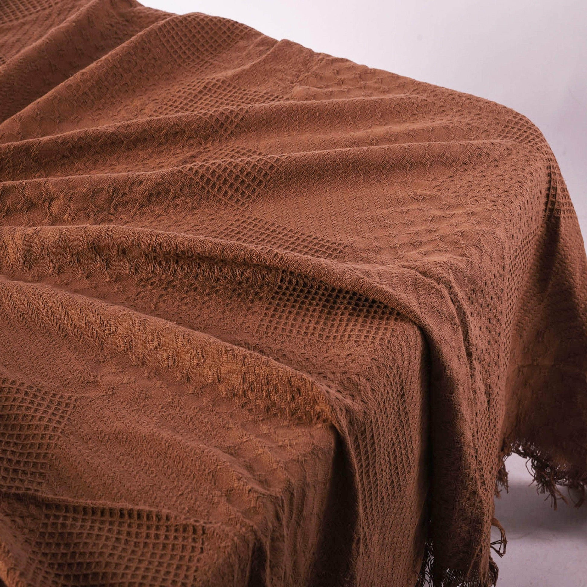 Penguin Group Blanket & Duvet Brown Solid Tassel Fringe Throw Blanket 240 cm2
