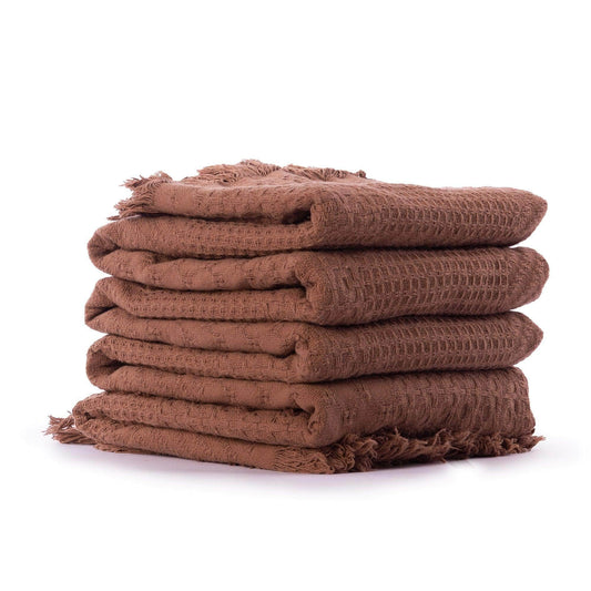 Penguin Group Blanket & Duvet Brown Solid Tassel Fringe Throw Blanket 240 cm2