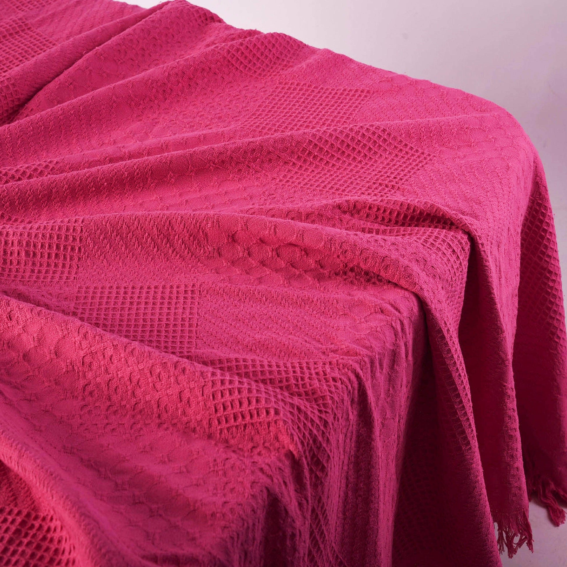 Penguin Group Blanket & Duvet Fuchsia Solid Tassel Fringe Throw Blanket 240 cm2