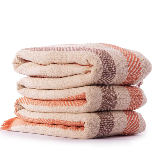Penguin Group Blanket & Duvet Orange vs Brown Starp Tassel Fringe Throw Blanket 240 cm2