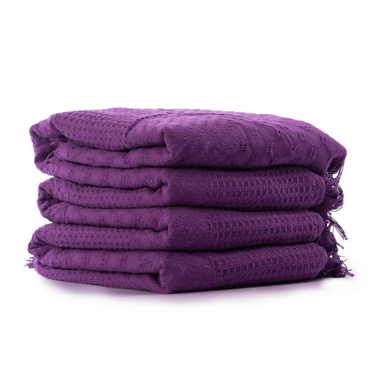 Penguin Group Blanket & Duvet Purple Solid Tassel Fringe Throw Blanket 240 cm2