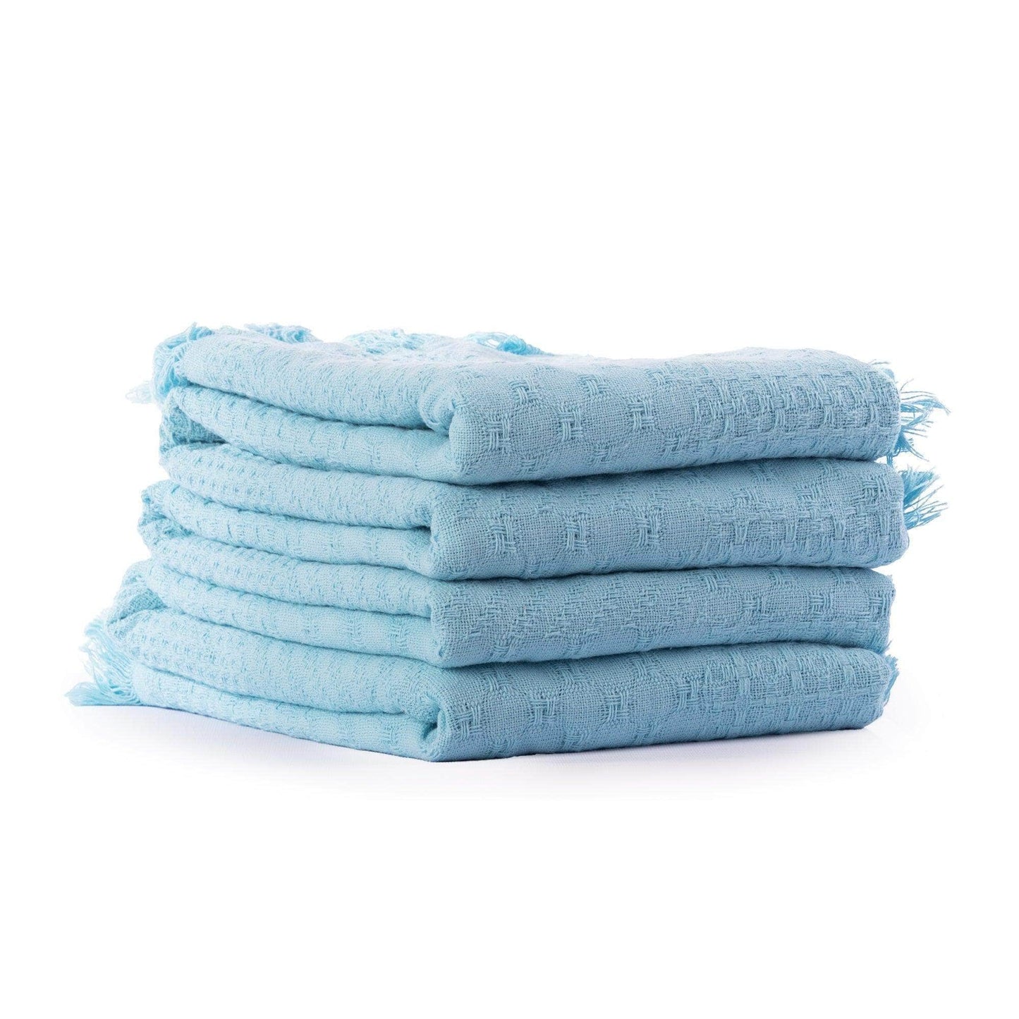 Penguin Group Blanket & Duvet Sky-Blue Solid Tassel Fringe Throw Blanket 240 cm2