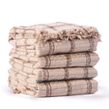 Squared Strap Tassel Fringe Throw Blanket 240 cm2