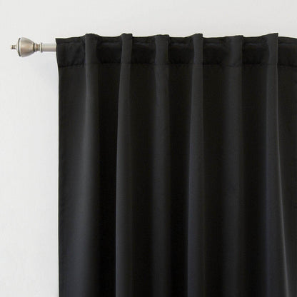 Penguin Group Curtains 250 H × 140 W (cm) Black Velvet RikTig curtain