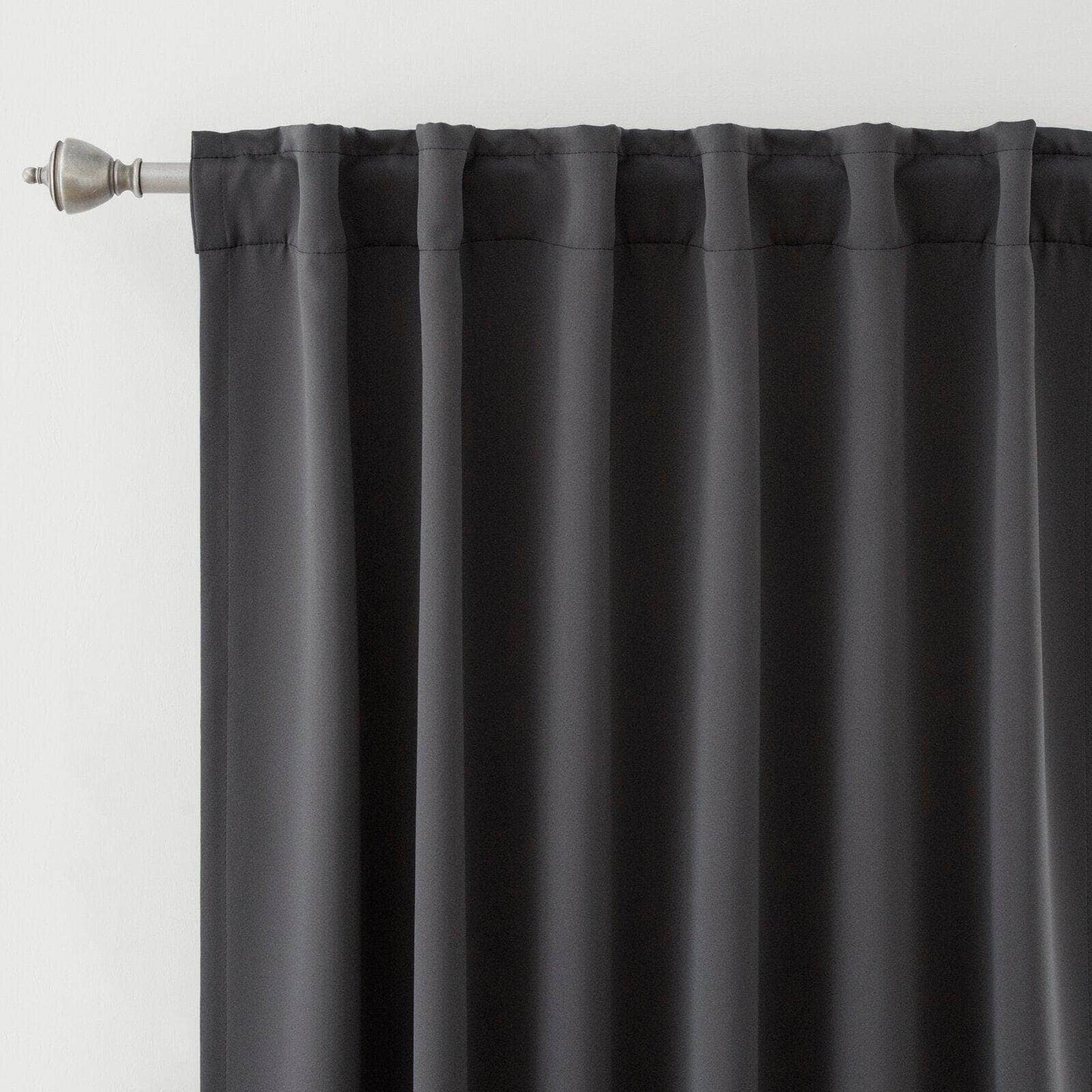 Penguin Group Curtains 250 H × 140 W (cm) Dark Grey Velvet RikTig curtain