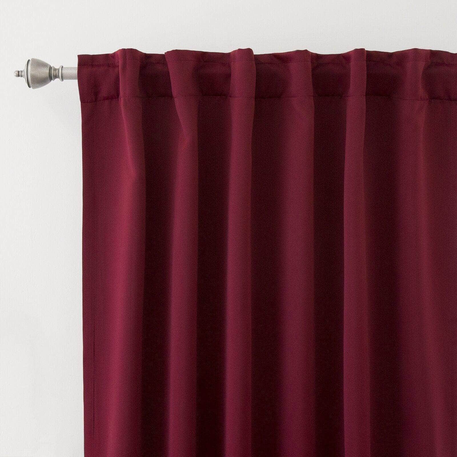 Penguin Group Curtains 250 H × 140 W (cm) Dark Red Velvet RikTig curtain