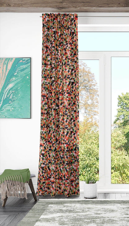 Penguin Group Curtains 250 H × 140 W (cm) Magenta Velvet Broken Glass Rik-Tig Curtain