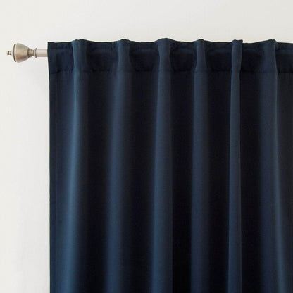 Penguin Group Curtains 250 H × 140 W (cm) Navy Velvet RikTig curtain