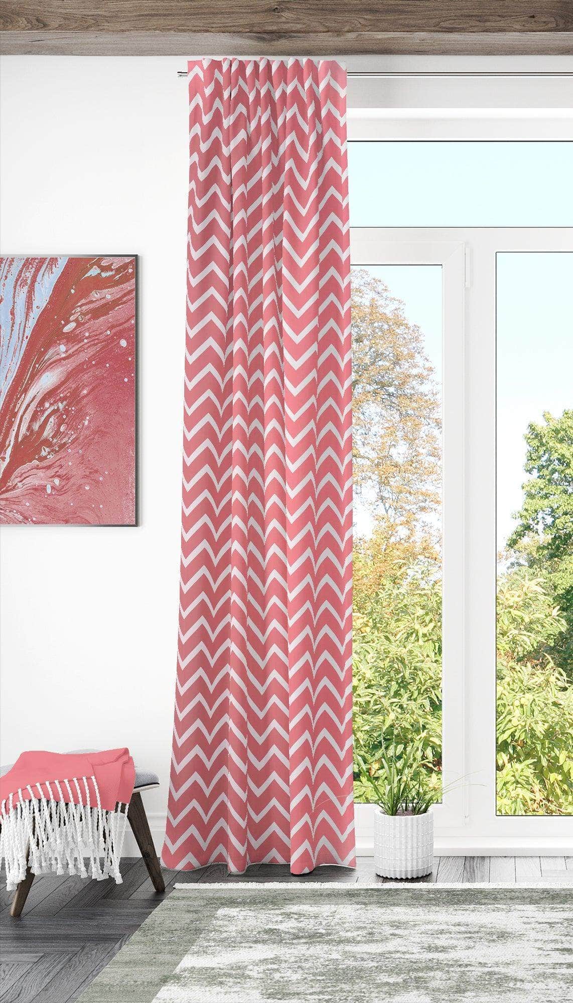 Penguin Group Curtains 250 H × 140 W (cm) Pinky Zigzag Rik-Tig Curtain