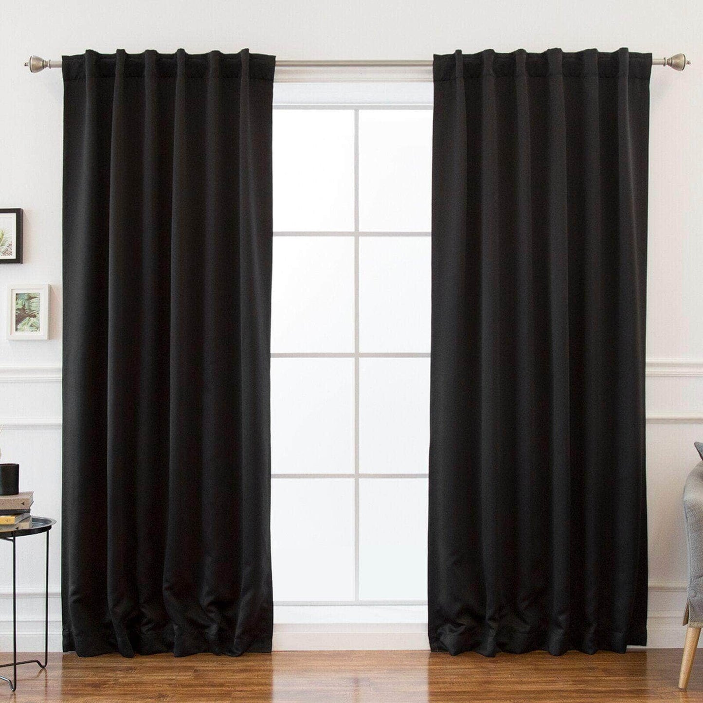 Penguin Group Curtains 250 H × 280 W (cm) Black Velvet RikTig curtain