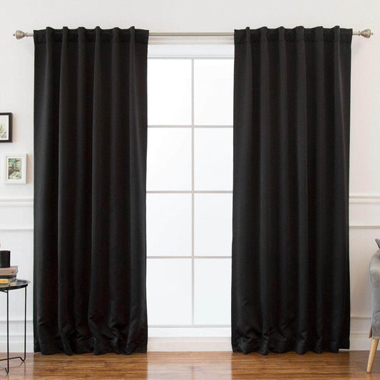Penguin Group Curtains 250 H × 280 W (cm) Black Velvet RikTig curtain