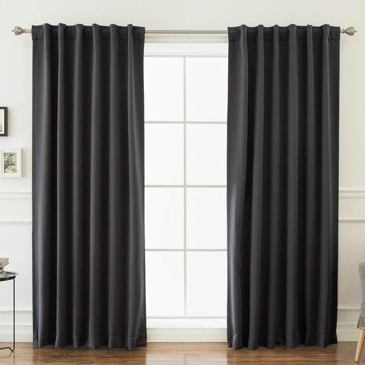 Penguin Group Curtains 250 H × 280 W (cm) Dark Grey Velvet RikTig curtain