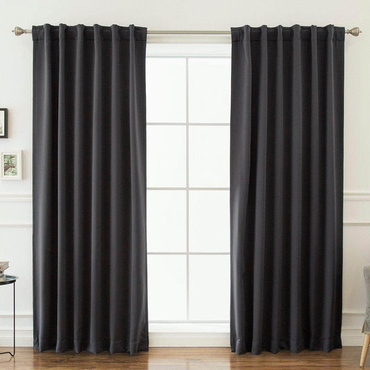 Penguin Group Curtains 250 H × 280 W (cm) Dark Grey Velvet RikTig curtain
