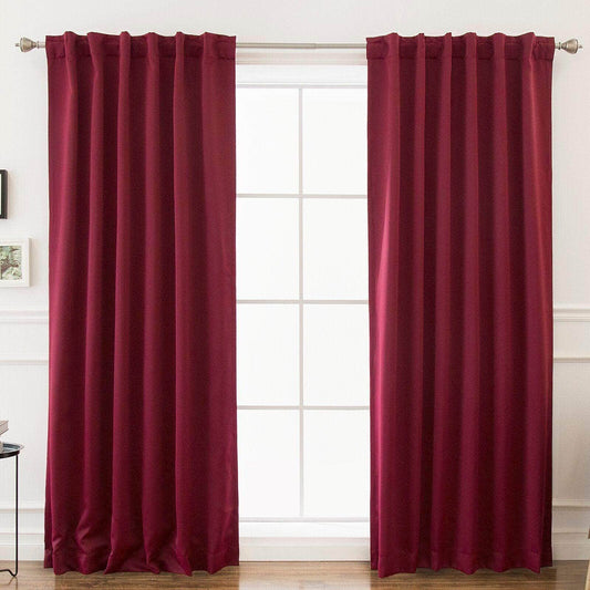 Penguin Group Curtains 250 H × 280 W (cm) Dark Red Velvet RikTig curtain