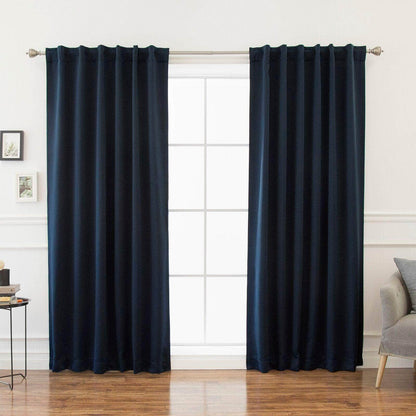 Penguin Group Curtains 250 H × 280 W (cm) Navy Velvet RikTig curtain
