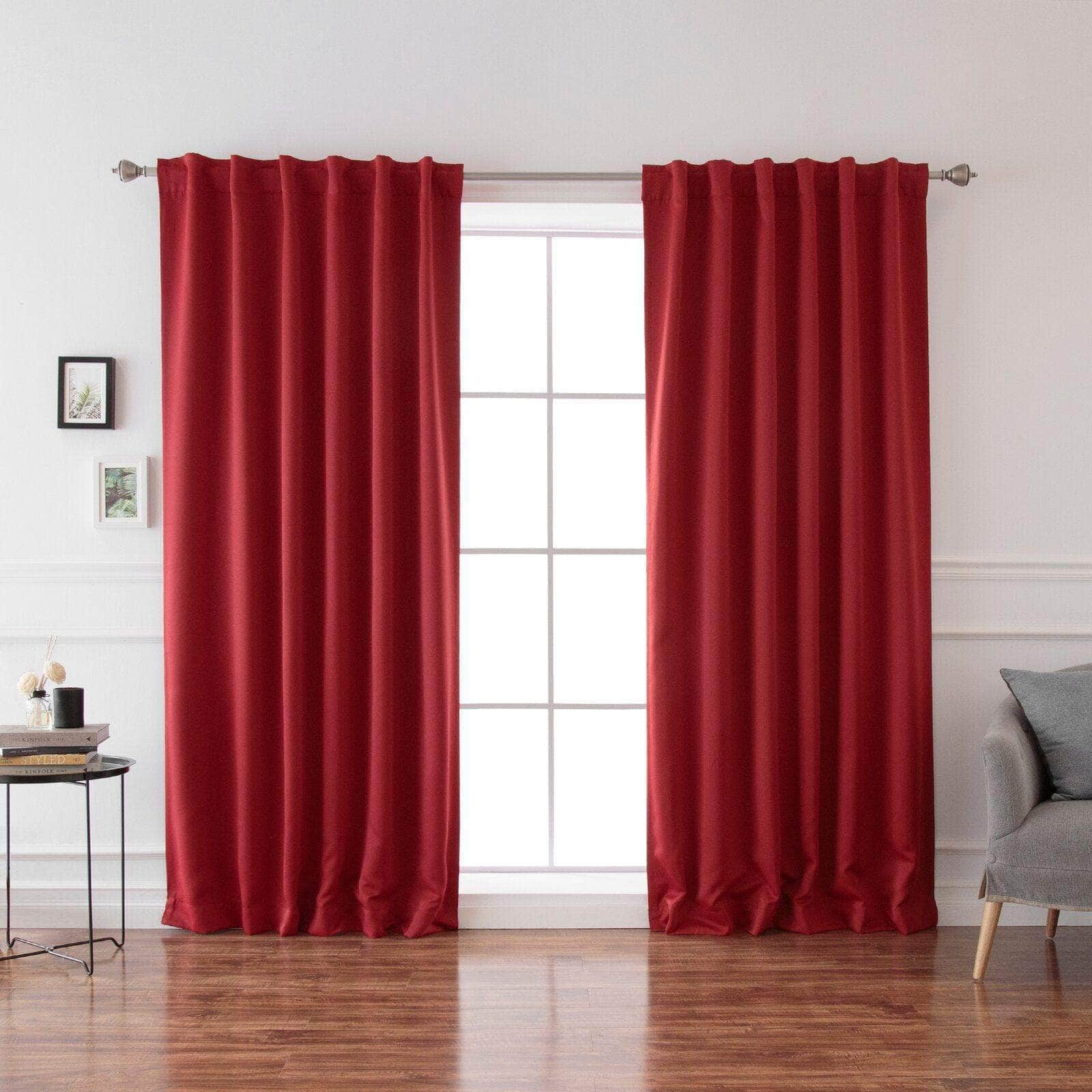 Penguin Group Curtains 250 H × 280 W (cm) Red Classic Velvet RikTig curtain